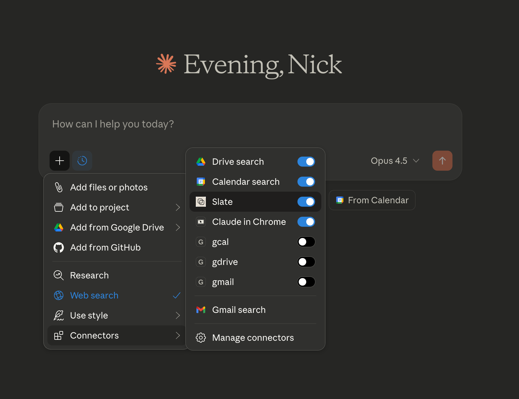 Claude Desktop connected to Slate for course generation