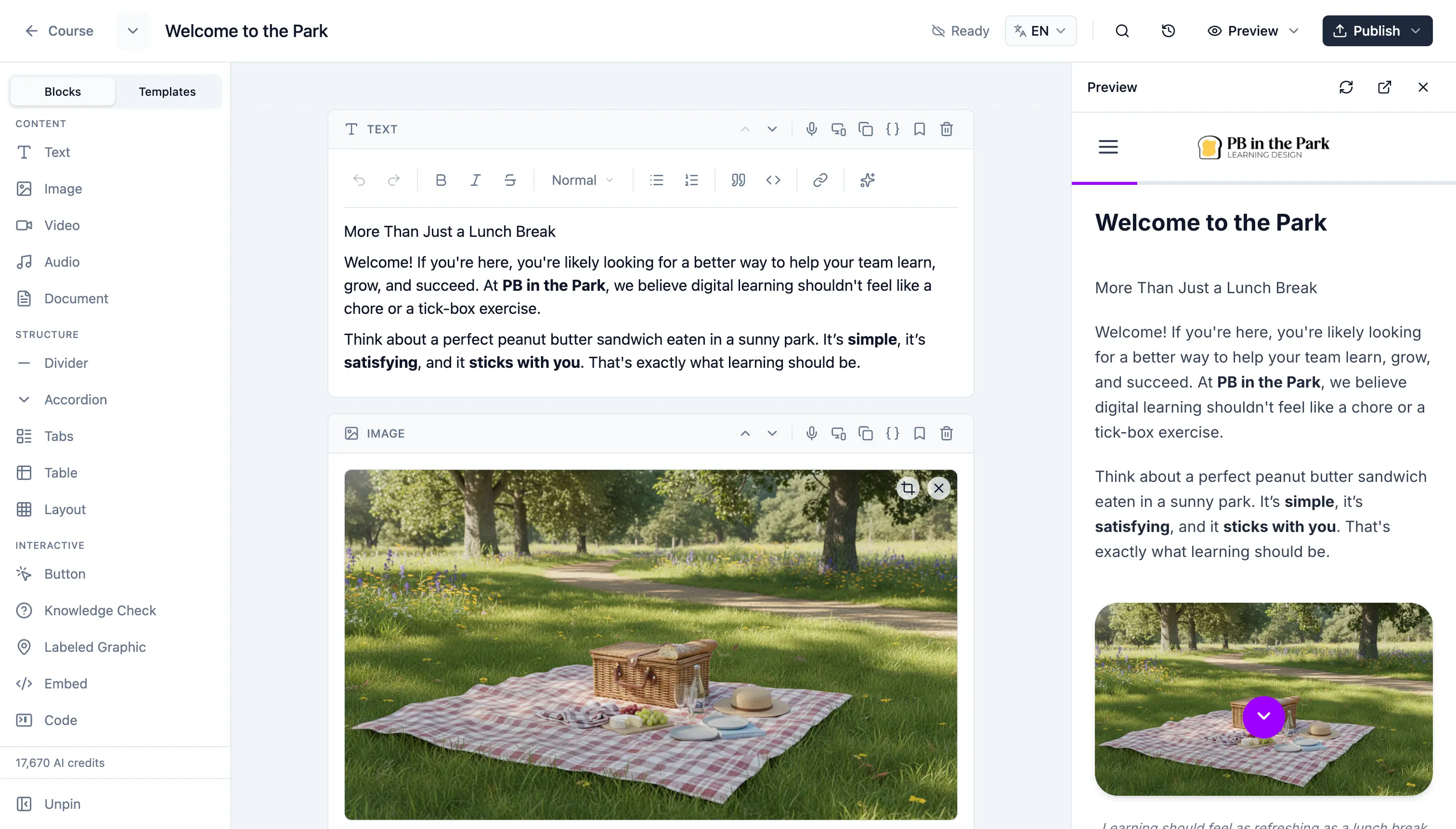 Slate lesson editor with AI-powered content tools